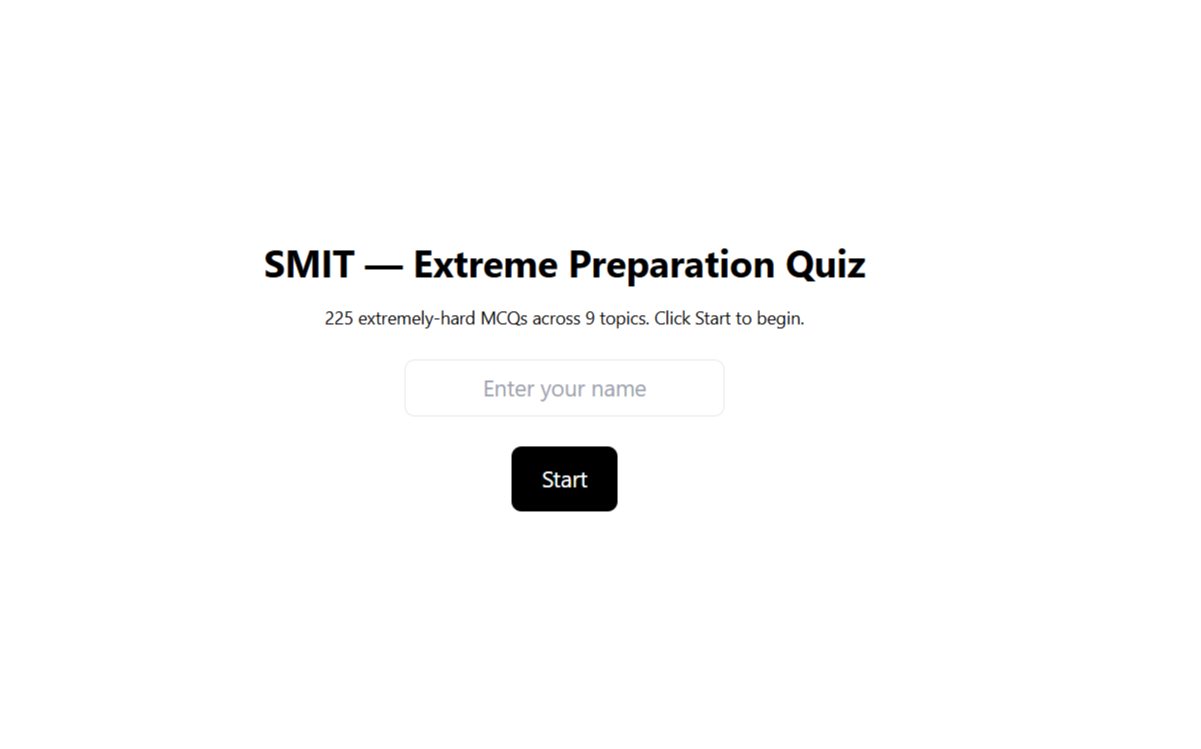 Interactive quiz application interface